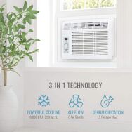 Keystone - 6,000 BTU 250 Sq. Ft Window Air Conditioner - White - Angle