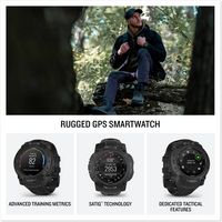 Garmin - Instinct 3 AMOLED GPS Smartwatch 50 mm Fiber-reinforced Polymer Tactical Edition - Black... - Angle