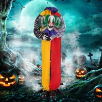 Costway - 4.5FT Grins Animatronic Clown Halloween Decoration - Multicolor - Angle