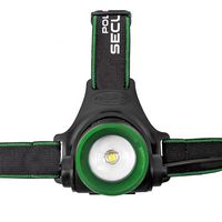 Police Security - Blackout-R Rechargeable Headlamp - Black/Green - Angle