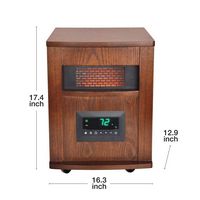 Lifesmart - 6 Element Wood Cabinet Infrared Heater - Brown - Angle