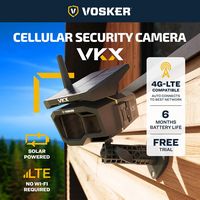 Vosker - VKX Outdoor Solar Powered 1080p Security Camera with 4G-LTE Cellular Connectivity - Black - Angle
