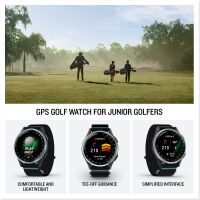 Garmin - Approach J1 Junior Golf GPS Smartwatch 43mm Anodized Aluminum - Cloud Blue Aluminum Beze... - Angle