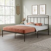 Sauder - Cannery Bridge Qn Metal Platform Bed w/Headboard - Bronze - Angle