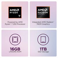 Lenovo - IdeaCentre Tower 8 Desktop - AMD Ryzen 7 250 - 16GB Memory - 1TB SSD - Luna Grey - Angle