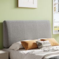 Pinmoco - Queen Size Adjustable Ergonomic Upholstered Foam Headboard - Gray - Gray - Angle