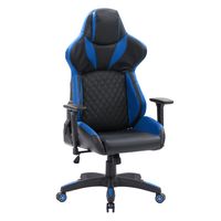 CorLiving - Nightshade Gaming Chair - Black and Blue - Angle