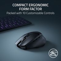 Razer - Basilisk Mobile Optical Gaming Mouse - Wireless - Black - Angle