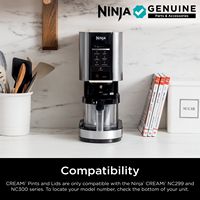 CREAMi Pints and Lids - 2 Pack, Compatible with NC300s Series Ninja Creami Ice Cream Makers - Cle... - Angle