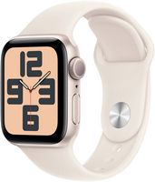 Apple Watch SE 2nd Generation (GPS) 40mm Aluminum Case with Starlight Sport Band - S/M - Starligh... - Angle