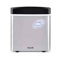 NewAir - 50-lb Portable Ice Maker - Stainless Steel - Angle