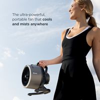 Shark - FlexBreeze HydroGo Fan, Ultra-powerful portable fan, Indoor & Outdoor Mist - Grey - Angle