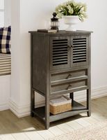 Finch - Webster 2-Drawer and 2-Door Storage Cabinet - Dark Gray - Angle