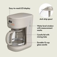 Bella - 12-Cup Programmable Coffee Maker - Oatmilk - Angle