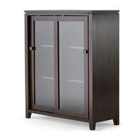 Simpli Home - Cosmopolitan Medium Storage Cabinet - Mahogany Brown - Angle