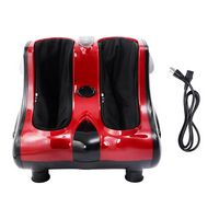 Costway - Shiatsu Kneading Rolling Vibration Heating Foot Calf Leg Massager - Red/Black - Angle