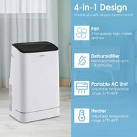 Costway 15000 BTU Portable Air Conditioner Cools up to 800 sq.ft with Remote APP Control Cool Fan... - Angle
