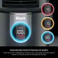 Shark - 3-in-1 Clean Sense Air Purifier, Heater & Fan, HEPA Filter, 500 Sq Ft Coverage - Black - Angle