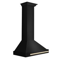 ZLINE - 30 inches - Convertible & Externally Vented - Wall Range Hood - Black stainless steel - Angle