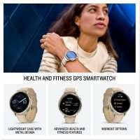 Garmin - Venu 4 GPS Smartwatch 41 mm Fiber-reinforced polymer - Lunar Gold - (2025) - Angle