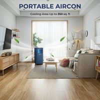 Costway 6000 BTU Portable Air Conditioner Cools up to 350 sq.ft w/ Remote Control 3-in-1 Air Cool... - Angle