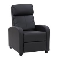 CorLiving - Oren PU Recliner - Black - Angle