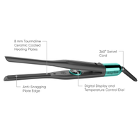 RevAir - .3 inch Tourmaline Ceramic Coated Micro Edge Styler - Black & Teal - Angle