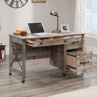 Sauder - Carson Forge Desk w/ Drawers - Rustic Cedar - Angle