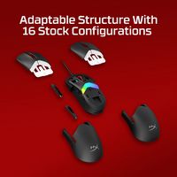 HyperX - Pulsefire Saga Lightweight Wired Optical Gaming Mouse with RGB Lighting - Wired - Black - Angle