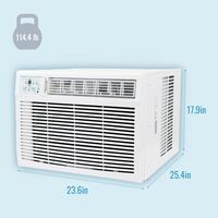 Keystone - 18,000 BTU 1000 Sq. Ft. 230V Window/Wall Air Conditioner with Follow Me LCD Remote Con... - Angle