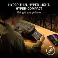 Razer - Joro Portable 75% Wireless Gaming Keyboard With Chroma RGB Backlighting - Black - Angle