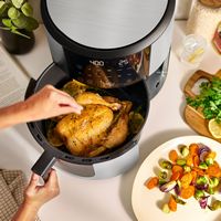 bella PRO - SmartCrisp 8-qt. Touchscreen Air Fryer - Stainless Steel - Angle