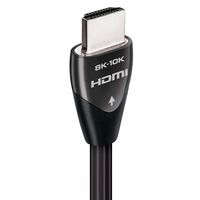 AudioQuest - Carbon 48 9.8' 4K-8K-10K 48Gbps In-Wall Rated HDMI Cable - Black/Gray Stripes - Angle