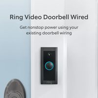 Ring - Wi-Fi Video Doorbell - Wired - Black - Angle