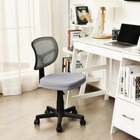 Costway - Armless Mesh Adjustable Swivel Office Chair - Gray - Angle