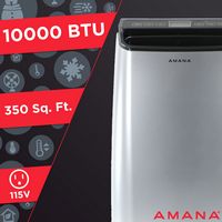 Amana - 350 Sq. Ft. Portable Air Conditioner - Silver/Gray - Angle