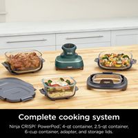 Ninja - Crispi® 5-in-1 Portable Glass Air Fryer Cooking System with 3 Glass Containers, Crisper P... - Angle