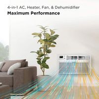 TCL 8,000 BTU Smart Through-the-Wall Air Conditioner with Heat - White - Angle