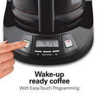 Hamilton Beach - 12 Cup Programmable Coffee Maker - Stainless Steel - Black - Angle