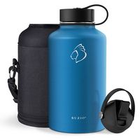 Buzio - Duet Series Insulated 64 oz Water Bottle with Straw Lid and Flex Lid - Cobalt - Angle