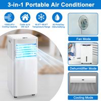 Costway 6000 BTU Portable Air Conditioner Cools up to 350 sq.ft 3-in-1 Air Cooler w/Dehumidifier ... - Angle