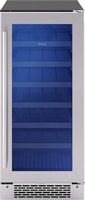 Zephyr - Brisas 15 in. 28-Bottle Single Zone Wine Cooler - Stainless Steel/Glass - Angle