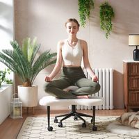 Pinmoco Ergonomic Cross-Legged Swivel Chair, Adjustable Height Meditation Chair with Back Support... - Angle