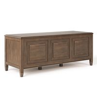 Simpli Home - Connaught Storage Bench Trunk - Natural Aged Brown - Angle