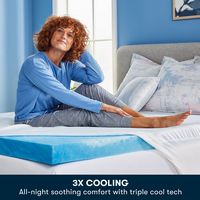 Serta - Soothing Cool 3-Inch Gel Memory Foam Mattress Topper Twin - Blue - Angle