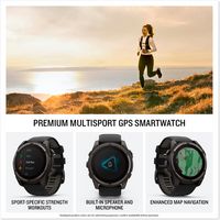 Garmin - fēnix 8 Solar Sapphire GPS Smartwatch 51mm Fiber-reinforced polymer - Carbon Gray DLC Ti... - Angle