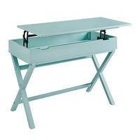 Linon Home Décor - Penrose Campaign-Style Lift-Top Desk - Pastel Turquoise - Angle
