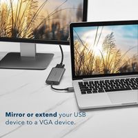 Insignia™ - USB to VGA Adapter - Black - Angle