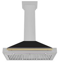 ZLINE DuraSnow - 35 inches - Convertible & Convertible - Wall Range Hood - DuraSnow Stainless Steel - Angle