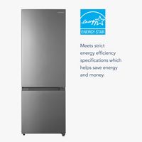 Insignia™ - 11.5 Cu. Ft. Bottom Mount Refrigerator with ENERGY STAR Certification - Stainless Steel - Angle